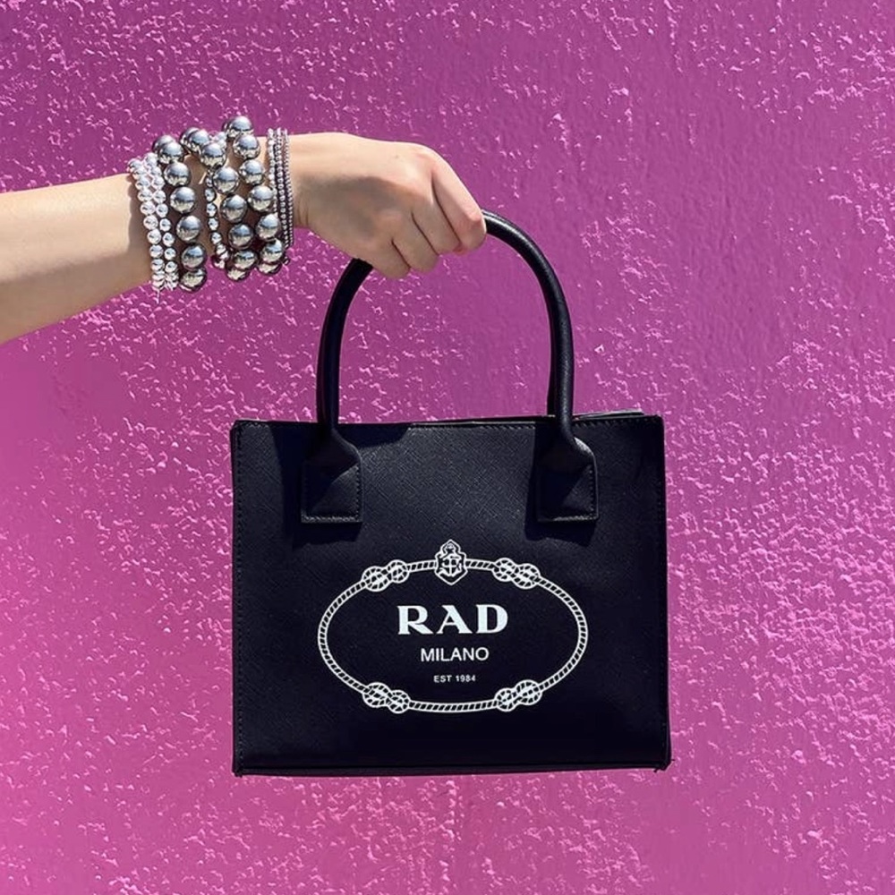 RAD Mini Modern Tote Bag Black Vegan Leather